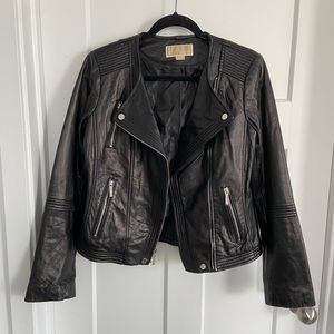 Michael Kors leather moto jacket